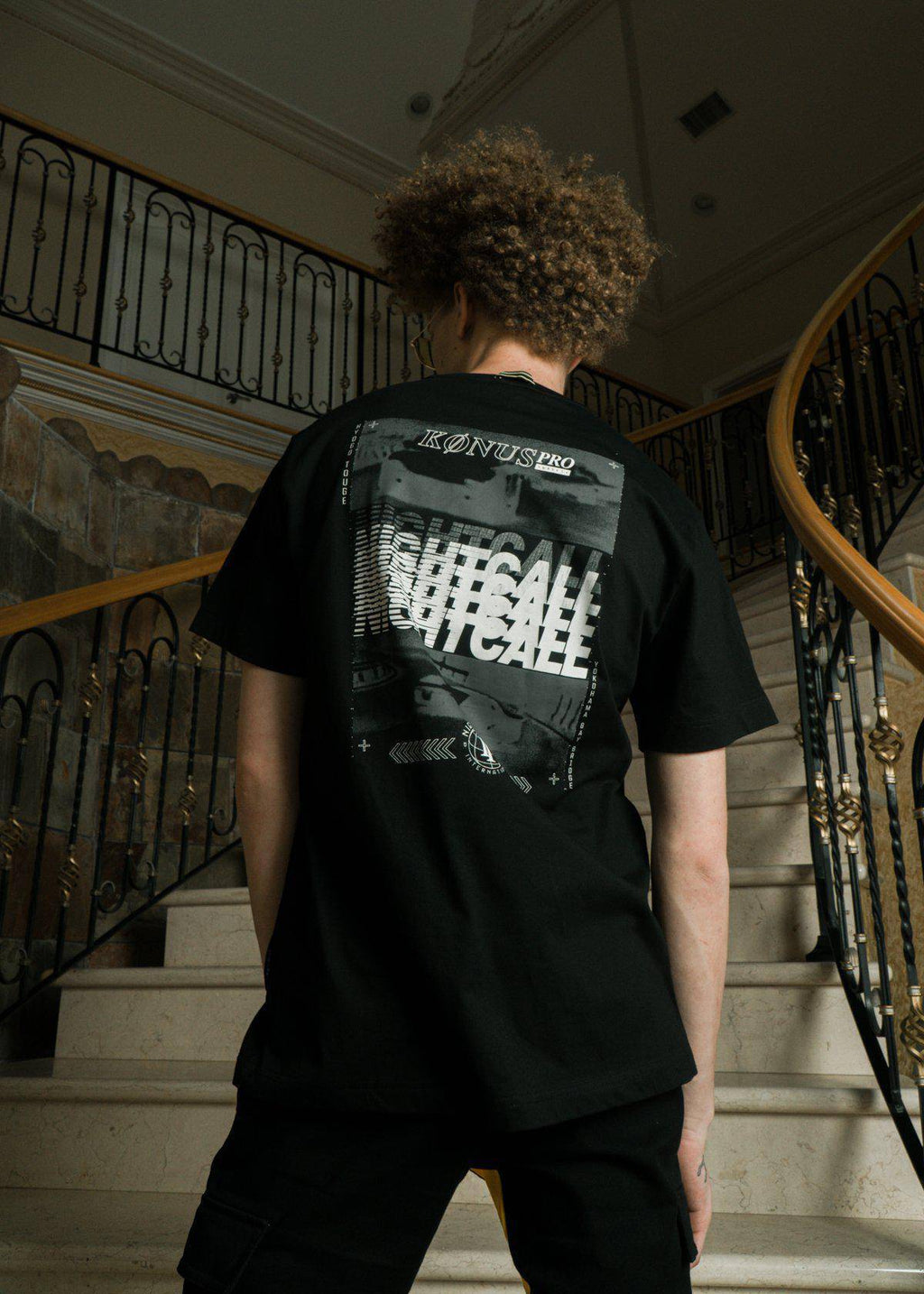 Men's Graphic Short Sleeve Tee in Black - Konus Brand