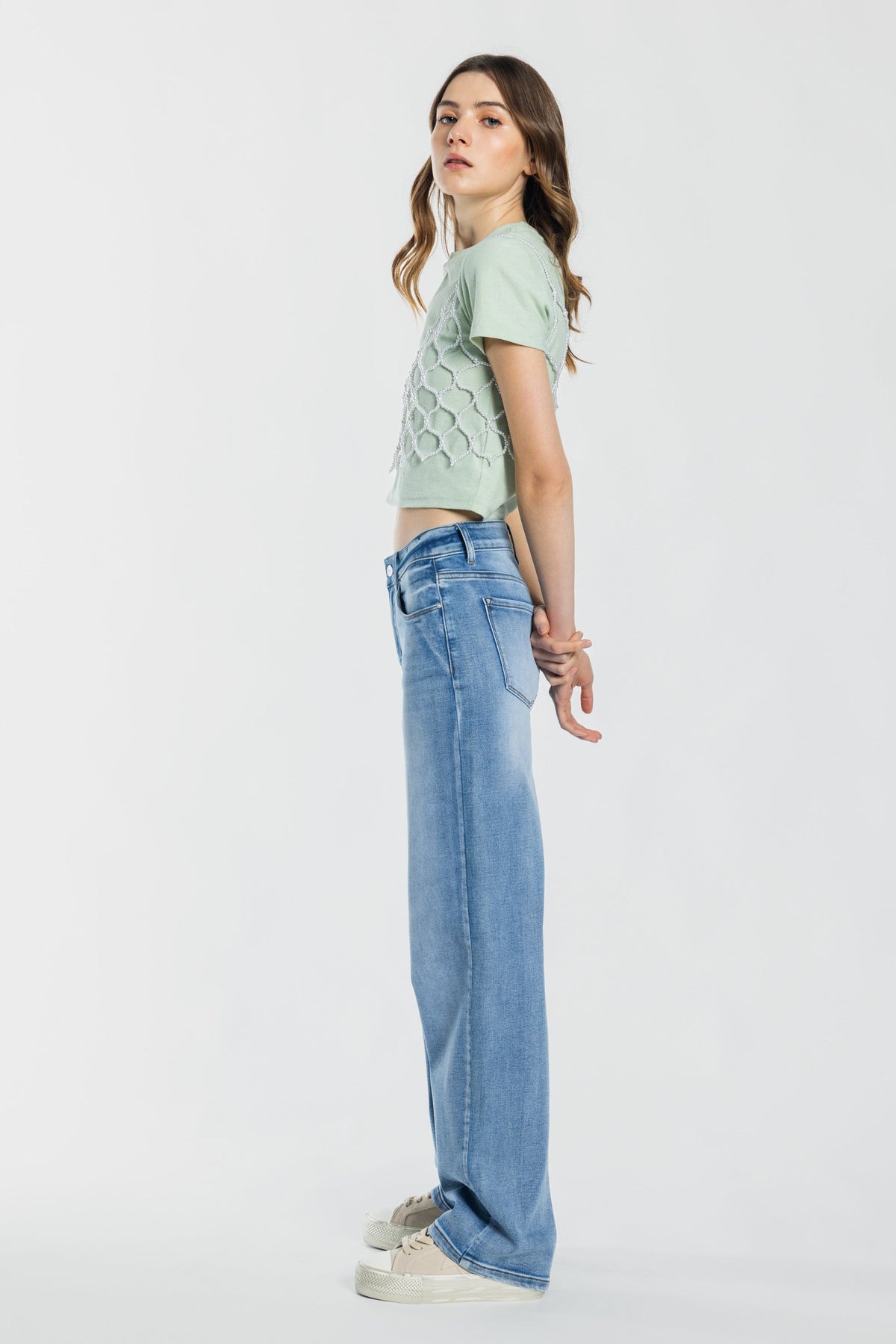 Mid Waist Loose Straight Jeans