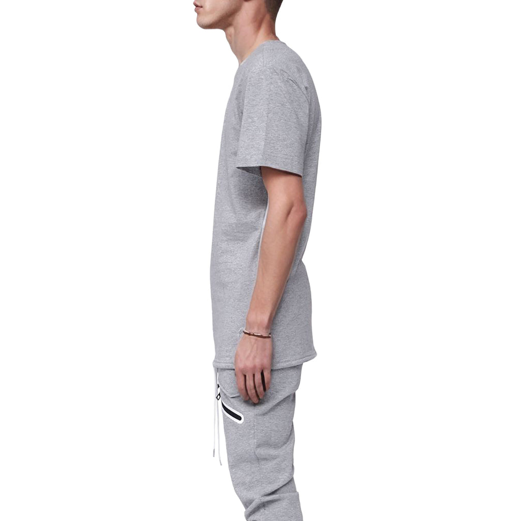 Men's Side Seam Tape Short Sleeve Tee in Heather Grey - Konus Brand