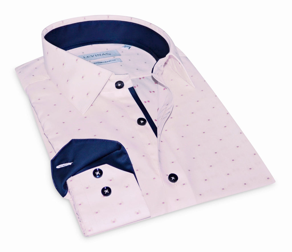 George Button-Up Shirt With Contrast Details // Pink // Contemporary Fit (Regular) - final sale