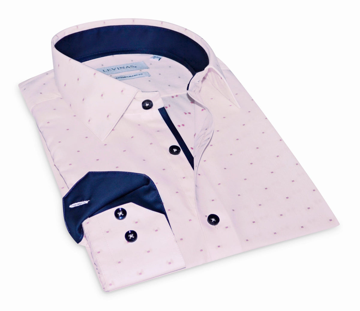 George Button-Up Shirt With Contrast Details // Pink // Contemporary Fit (Regular) - final sale